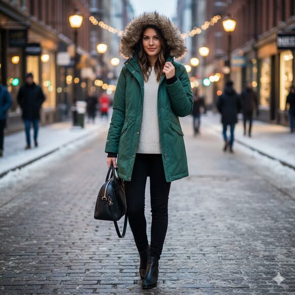 Eddie Bauer Green Parka Weatheredge Coat - Picture 1 of 10